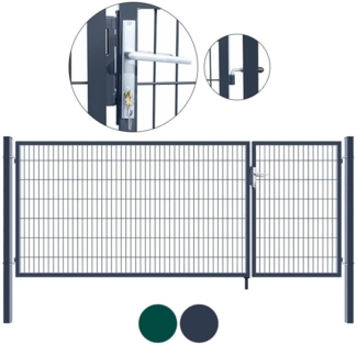 HOME DELUXE Doppelflügel Gartentor ADITUS - 160 x 350 cm Grün