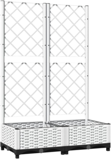 vidaXL Pflanzkübel mit Rankgitter Weiß 80x40x121,5 cm PP 153281