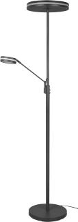 TRIO Leuchten LED Deckenfluter, Dimmfunktion Memoryfunktion, LED fest integriert, Stufenlos dimmbar, Warmweiß, Neutralweiß, Steh-Lampe mit schwenkbarer Lese-Lampe getrennt schaltbar, 181cm groß