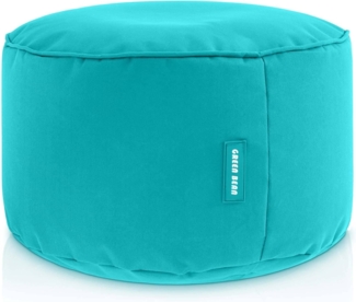 Green Bean© Sitzsack-Hocker 25x45 cm mit EPS-Perlen Füllung - Fußhocker Fußkissen Sitz-Pouf für Sitzsäcke - Bodenkissen für Kinder und Erwachsene - Fußablage Sitzkissen Sitzhocker Türkis