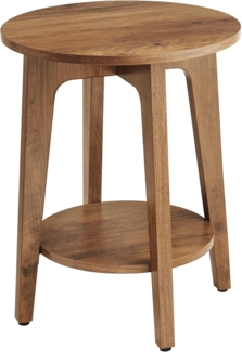 Vasagle Beistelltisch mit unterer Ablage, Holzspanplatte honigbraun, 40 x 40 x 50 cm