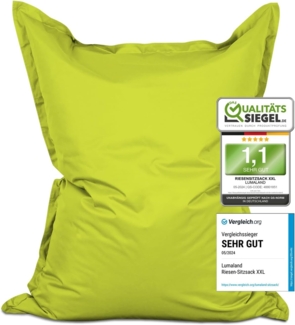Lumaland 'Luxury' XXL-Sitzsack, Indoor & Outdoor, Apfelgrün, Polyester, 380 l