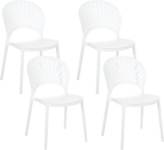'OSTIA' Esszimmerstuhl 4er Set, Kunststoff, weiß