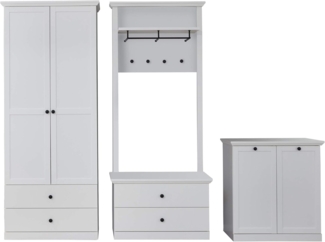 Garderobenset Baxter 4-teilig in weiß 273 cm