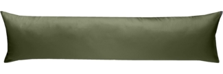 Mako-Satin Seitenschläferkissen Bezug uni / einfarbig dunkelgrün 40x145 cm von Bettwaesche-mit-Stil