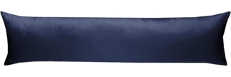 Mako-Satin Seitenschläferkissen Bezug uni / einfarbig dunkelblau 40x145 cm von Bettwaesche-mit-Stil