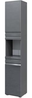VICCO Badschrank FREDDY Anthrazit Hochglanz Badezimmerschrank Hochschrank Bad