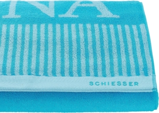 Schiesser 'Rom' Saunatuch, Baumwollfrottier türkis, 75 x 200 cm