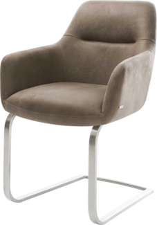 Stuhl Pejo-Flex Freischwinger flach Edelstahl Vintage Taupe