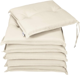 Detex Sitzauflage Boston, Stuhl 6er Set Wasserabweisend 47x42cm Waschbar Reißfest Creme