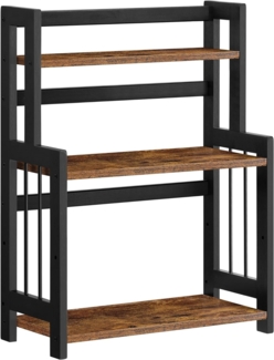 Songmics Aufbewahrungsregal mit 3 Ebenen, Bambusgestell vintagebraun-schwarz, 41 x 18 x 53 cm
