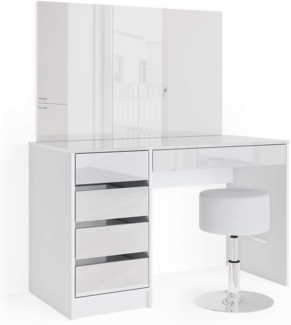 Vicco 'Sherry' Schminktisch mit Hocker, Holzspanplatte weiß, 120 x 55 x 75 cm
