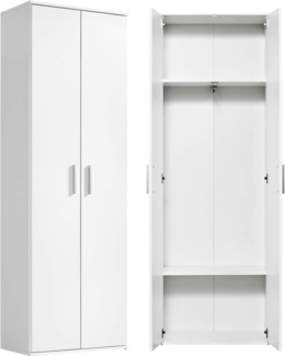 mokebo® Garderobenschrank mit Kleiderstange aus Holz 'Der Lange', 60CM Breite, schmaler Mehrzweckschrank in Weiß für den Flur, moderner Schrank & Kleiner Kleiderschrank | 60 x 180 x 34 (B/H/T in cm)