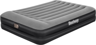Bestway 'TriTech™' Doppelluftbett mit antimikrobieller Oberfläche & integrierter Elektropumpe, Grau/Schwarz, 203 x 152 x 46 cm