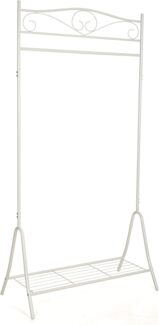 Höhe 173cm Metall Antik Kleiderständer 90x44. 5x173 cm Kleiderstange Garderobenständer mit Schuhablage Weiß HSR01W