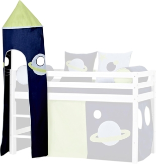 Hoppekids für Halbhochbett, Spielbett, Hochbett, inkl Gestell, Blau, Textil, Space, 45 x 45 x 185 cm