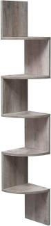Vasagle Eckregal mit 5 Ebenen, Spanplatte greige, 20 x 20 x 127,5 cm