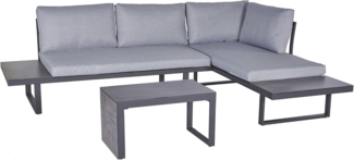 LC Garden 'Sungardo' Gartenlounge-Set inkl. Auflagen, 3tlg., individuell stellbar, Aluminium anthrazit, 70 x 35 x 41 cm