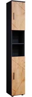 Vicco 'Irma' Badschrank mit 2 Türen und 6 Fächer, Holz, 192 x 30 x 30 cm, Braun