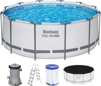 Bestway Steel Pro Framepool Komplett-Set, 366x122 cm Schwimmbad