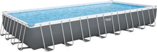 Power Steel™ Frame Pool, Lichtgrau, 956 x 488 x 132 cm