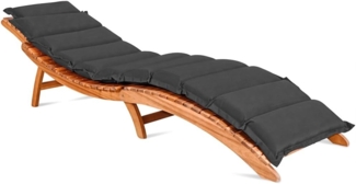 Deuba 'Detex' Polsterauflage wasserabweisend, Polyester, Anthrazit, 183 x 56 x 7 cm
