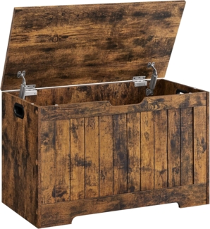 Vasagle Schuhbank, Sitzbank mit Stauraum, Sitztruhe, 2 Sicherheitsscharniere, Aufbewahrungsschrank, Vintage-Stil, 40 x 76 x 48 cm, für Flur, Schlafzimmer, Wohnzimmer, vintagebraun SHL011T01 von Songmics