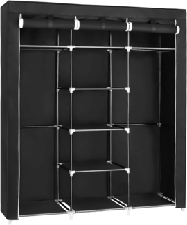 Songmics 'RYG12B' Stoffschrank mit 2 Kleiderstangen, schwarz, 175 x 150 x 45 cm