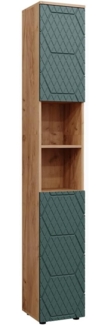 Vicco 'Irma' Badschrank mit 2 Türen und 6 Fächer, Holz, 192 x 30 x 30 cm, Goldkraft Eiche