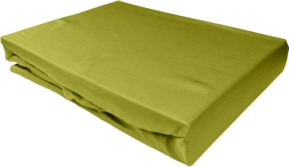 Bettwaesche-mit-Stil Mako-Satin Spannbettlaken grün 120x200cm