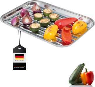 Bremermann Grillschale, Edelstahl-Grillpfanne, ca. 35 x 24,5 cm