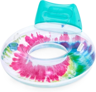 Schwimmring Tie Dye mit Kopfstütze 118 x 117 cm