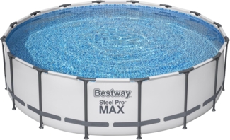 Steel Pro MAX™ Solo Pool ohne Zubehör Ø 488 x 122 cm, Steinwand-Optik (Cremegrau), rund