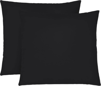 biberna Feinjersey-Kopfkissenbezug 0077144, schwarz, 2x 80x80cm