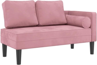 vidaXL Chaiselongue mit Kissen Rosa Samt