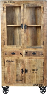 RUSTIC Vitrine Lackiertes Mangoholz Natur