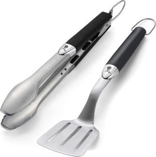 Weber 'Kompakt' Grillbesteck, 2-teilig, Edelstahl silber / schwarz