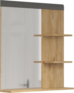 Spiegel vito Cheyenne , Glas, Holzwerkstoff , Grau, Holzfarben , 79 x 85 x 16 cm