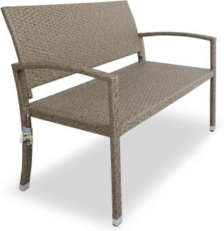 Casaria Gartenbank, wetterfest, UV-beständig, Polyrattan beige, 122 x 87 x 60 cm