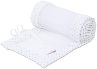 babybay Nestchen Mesh-Piqué passend für Modell Original, weiß Punkte perlgrau