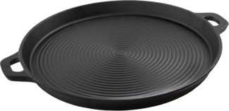 Osoltus Plancha-Grillplatte, rund & eingebrannt, Gusseisen Schwarz, Ø 35cm