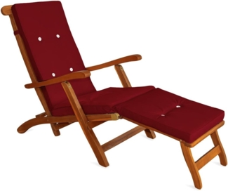 Detex Auflagekissen wasserabweisend, Polyester dunkelrot, 174 x 43 x 5 cm