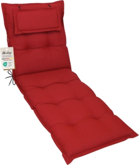 Herlag Liegenauflage Ava Polster für Gartenliege 190x60x9cm extra dick Kopfpolster, (1 St), SunGuard Liegepolster mit starkem UV- & Fleckschutz, Rot