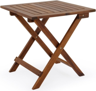 Casaria Beistelltisch, klappbar, Holz Akazie, 46 x 46 cm