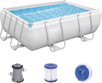 Power Steel™ Frame Pool, Lichtgrau, 282 x 196 x 84 cm