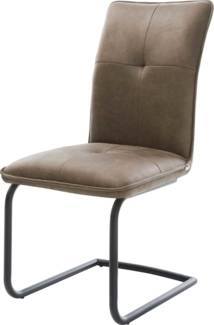 Freischwinger Maddy-Flex Mikrofaser Taupe Vintage Freischwinger rund Schwarz