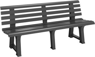 Casaria Gartenbank Orchidea, Sitzbank Wetterfest Kunststoff 240kg Belastbar 145x46cm Anthrazit
