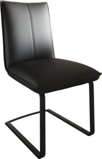 Freischwinger Lelio-Flex Echt-Leder Schwarz Freischwinger flach Schwarz Taschenfederkern