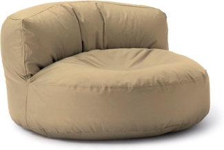 Lumaland runde Outdoor Sitzsack-Lounge, Polyester, Beige, 90 x 50 cm, 320 l