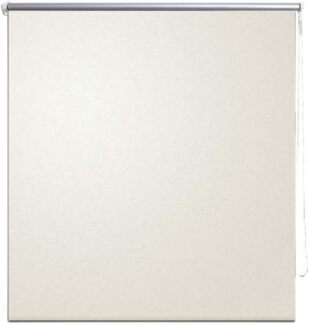 vidaXL Verdunklungsrollo Seitenzug Rollo Klemmrollo Klemmfix Kette, Gebrochen weiß, 100 cm x 2,3 m